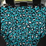 Turquoise Leopard Print Pet Car Back Seat Cover