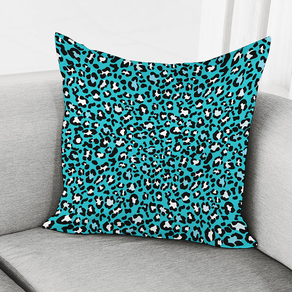 Turquoise Leopard Print Pillow Cover