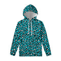 Turquoise Leopard Print Pullover Hoodie