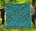 Turquoise Leopard Print Quilt