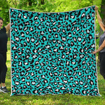 Turquoise Leopard Print Quilt