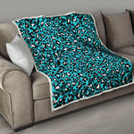 Turquoise Leopard Print Quilt
