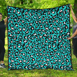 Turquoise Leopard Print Quilt