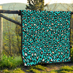 Turquoise Leopard Print Quilt