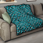 Turquoise Leopard Print Quilt