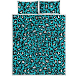 Turquoise Leopard Print Quilt Bed Set