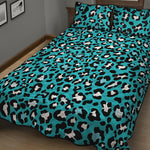 Turquoise Leopard Print Quilt Bed Set