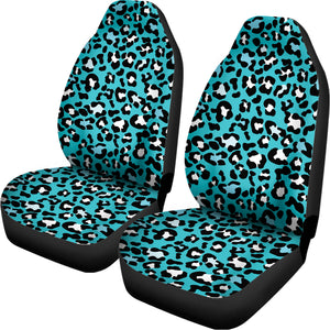 Turquoise Leopard Print Universal Fit Car Seat Covers