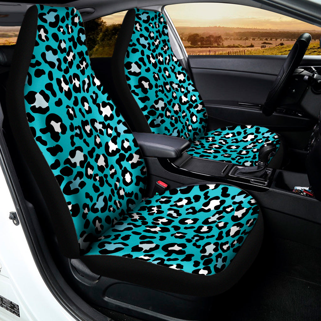 Turquoise Leopard Print Universal Fit Car Seat Covers