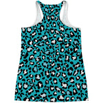 Turquoise Leopard Print Women's Racerback Tank Top