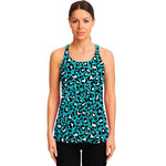 Turquoise Leopard Print Women's Racerback Tank Top