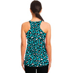 Turquoise Leopard Print Women's Racerback Tank Top