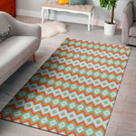 Turquoise Native American Pattern Print Area Rug