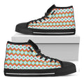 Turquoise Native American Pattern Print Black High Top Sneakers