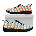Turquoise Native American Pattern Print Black Sneakers