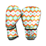 Turquoise Native American Pattern Print Boxing Gloves