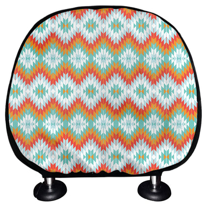 Turquoise Native American Pattern Print Car Headrest Covers
