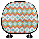 Turquoise Native American Pattern Print Car Headrest Covers
