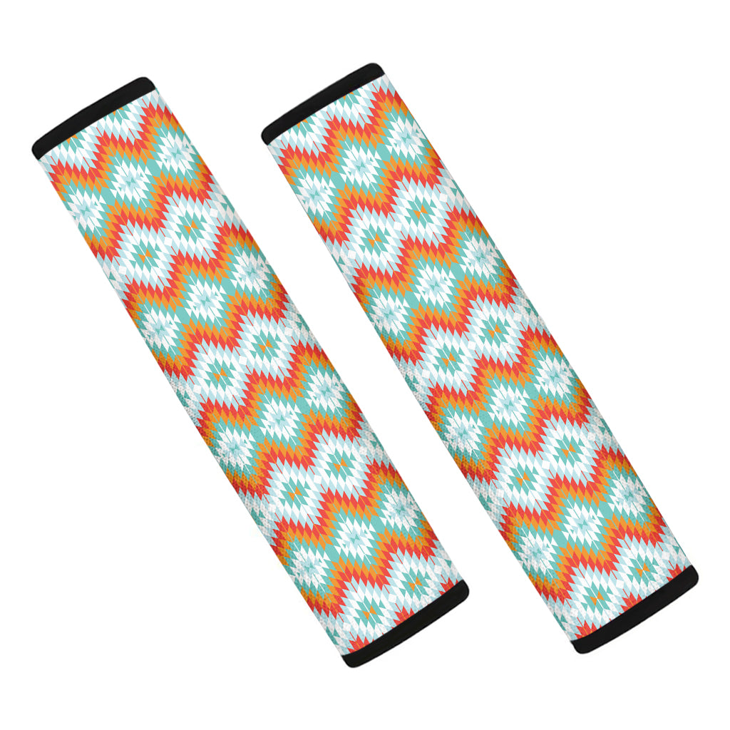 Turquoise Native American Pattern Print Car Seat Belt Covers