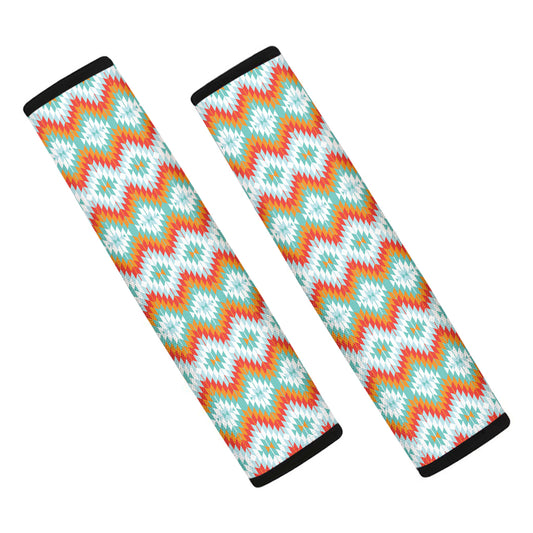 Turquoise Native American Pattern Print Car Seat Belt Covers