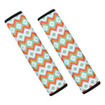 Turquoise Native American Pattern Print Car Seat Belt Covers