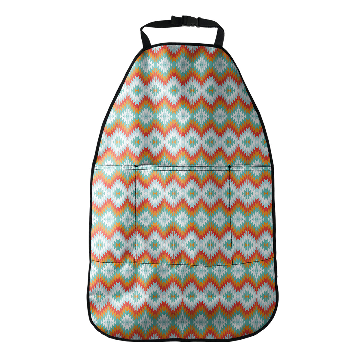 Turquoise Native American Pattern Print Car Seat Organizers