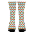 Turquoise Native American Pattern Print Crew Socks