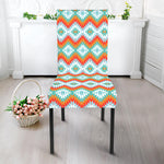 Turquoise Native American Pattern Print Dining Chair Slipcover
