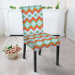 Turquoise Native American Pattern Print Dining Chair Slipcover