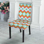 Turquoise Native American Pattern Print Dining Chair Slipcover