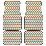 Turquoise Native American Pattern Print Front and Back Car Floor Mats