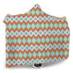Turquoise Native American Pattern Print Hooded Blanket