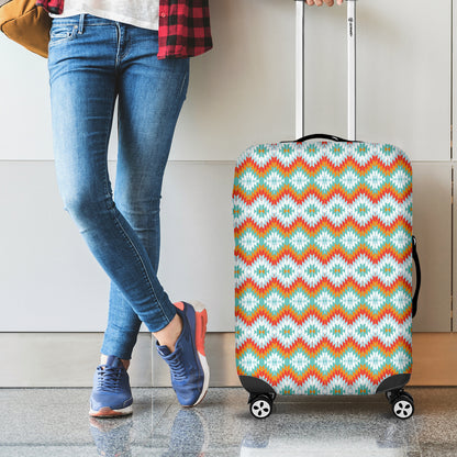 Turquoise Native American Pattern Print Luggage Cover