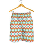 Turquoise Native American Pattern Print Men's Shorts