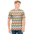 Turquoise Native American Pattern Print Men's T-Shirt