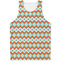Turquoise Native American Pattern Print Men's Tank Top