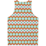 Turquoise Native American Pattern Print Men's Tank Top