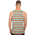 Turquoise Native American Pattern Print Men's Tank Top