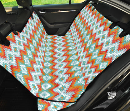 Turquoise Native American Pattern Print Pet Car Back Seat Cover