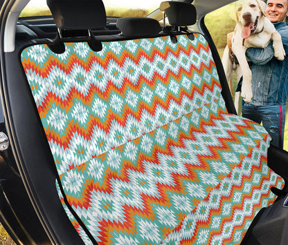 Turquoise Native American Pattern Print Pet Car Back Seat Cover