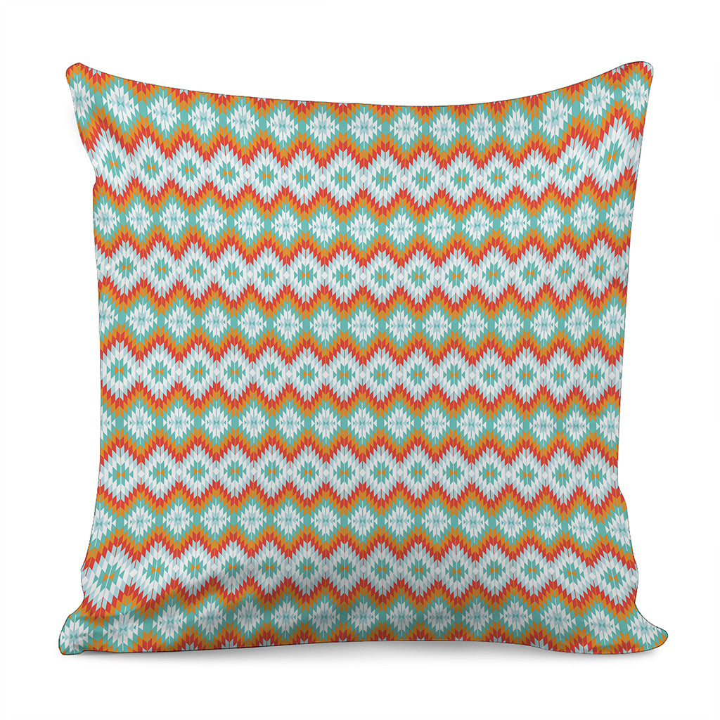 Turquoise Native American Pattern Print Pillow Cover