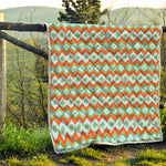 Turquoise Native American Pattern Print Quilt