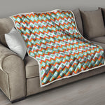 Turquoise Native American Pattern Print Quilt