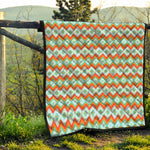 Turquoise Native American Pattern Print Quilt