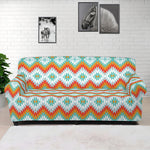 Turquoise Native American Pattern Print Sofa Cover