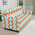 Turquoise Native American Pattern Print Sofa Cover