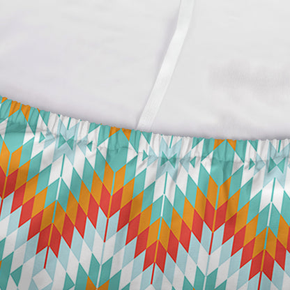 Turquoise Native American Pattern Print Sofa Cover