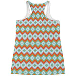 Turquoise Native American Pattern Print Women's Racerback Tank Top