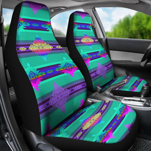 Turquoise Native Mexican Tribal Universal Fit Car Seat Covers GearFrost