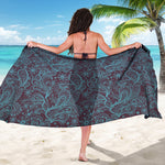 Turquoise Paisley Pattern Print Beach Sarong Wrap